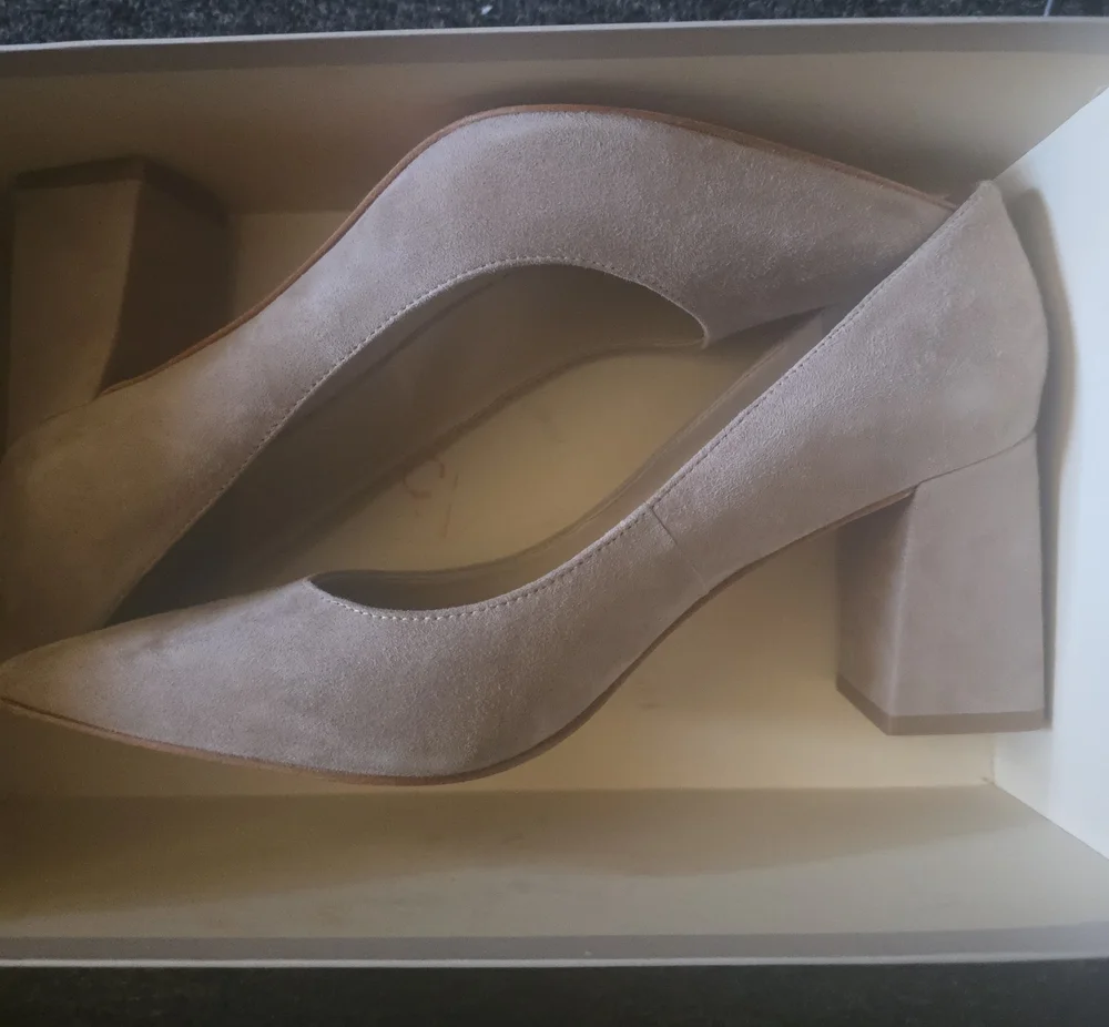 Marc Fisher Classic Taupe Suede Block Heel Pumps - Women